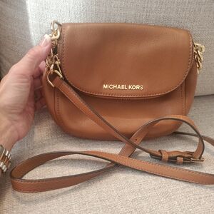 Michael Kors Bedford Flap Leather Crossbody Small in Camel